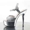 Pleaser - DELIGHT609G Sandale à bride à la cheville - Couleur argent Product image